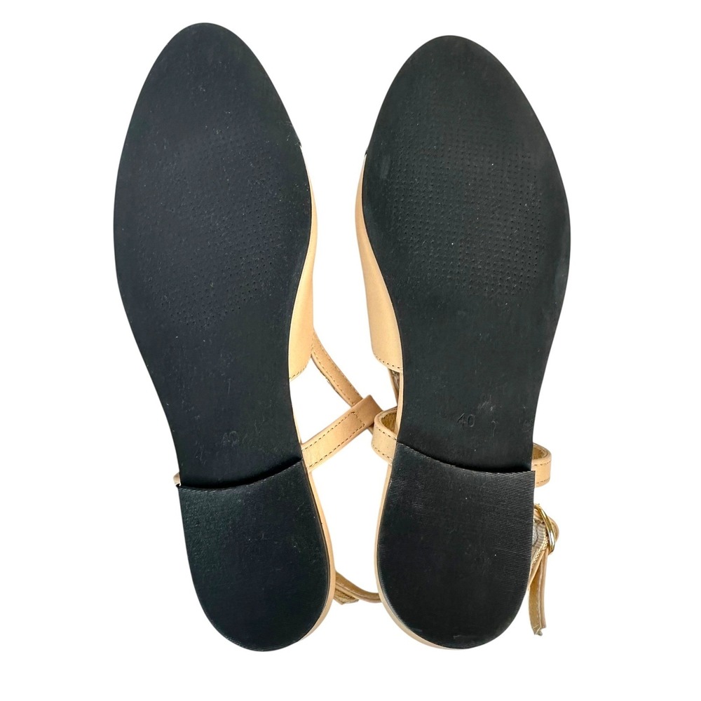 FILIPE SHOES Womens Slingback Black Cap Toe Flats Leather Portugal 40 - Picture 9 of 9